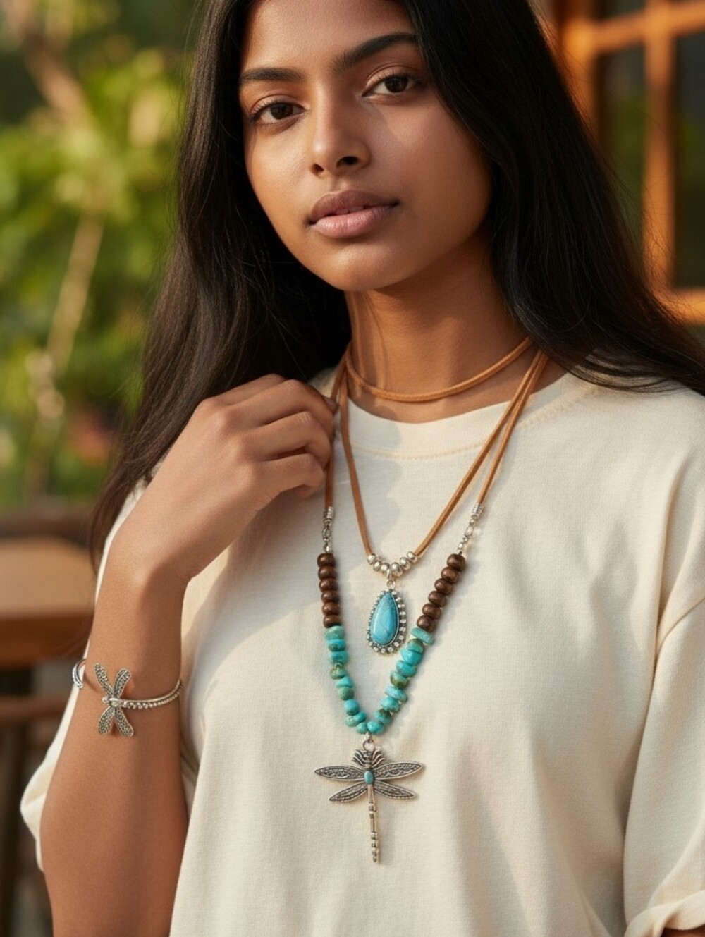 Curated 3pc Super Trendy Turquoise And Firefly Jewelry Collection New